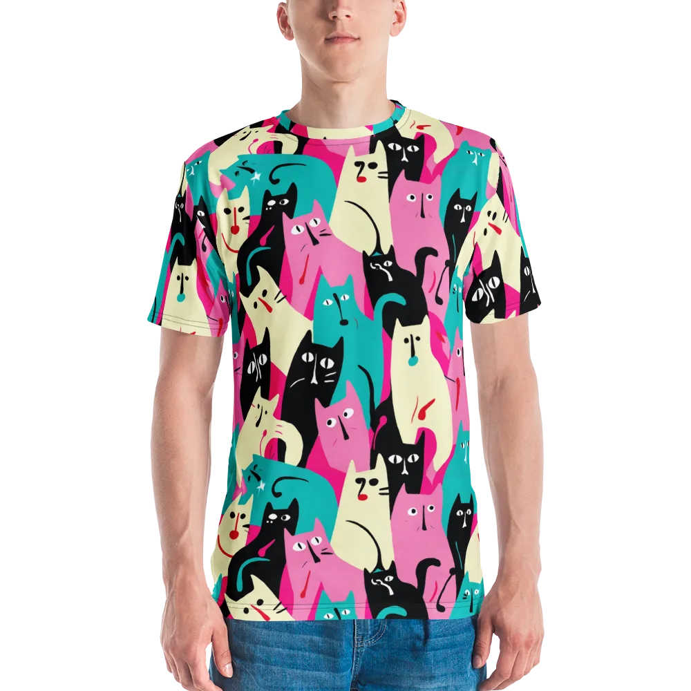 Electric Alley Cats on Men's Crew Neck T-Shirt — Front
