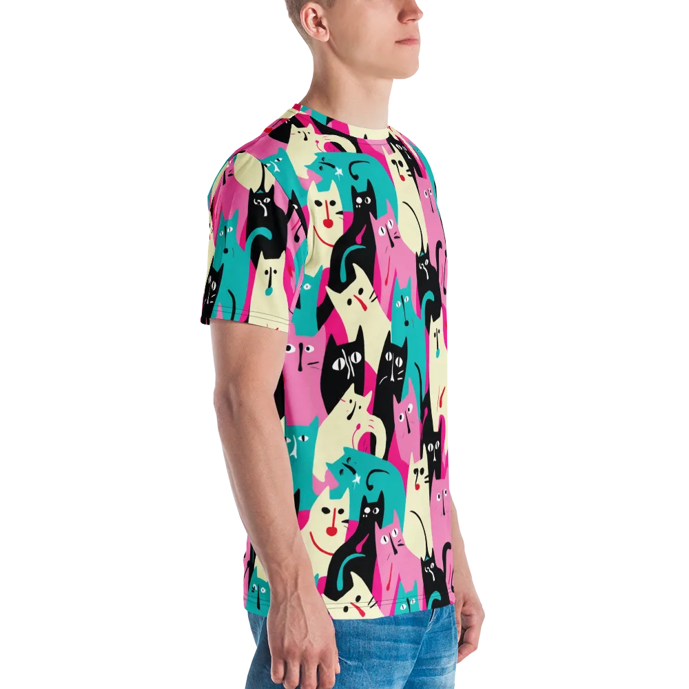 Electric Alley Cats on Men's Crew Neck T-Shirt — Right