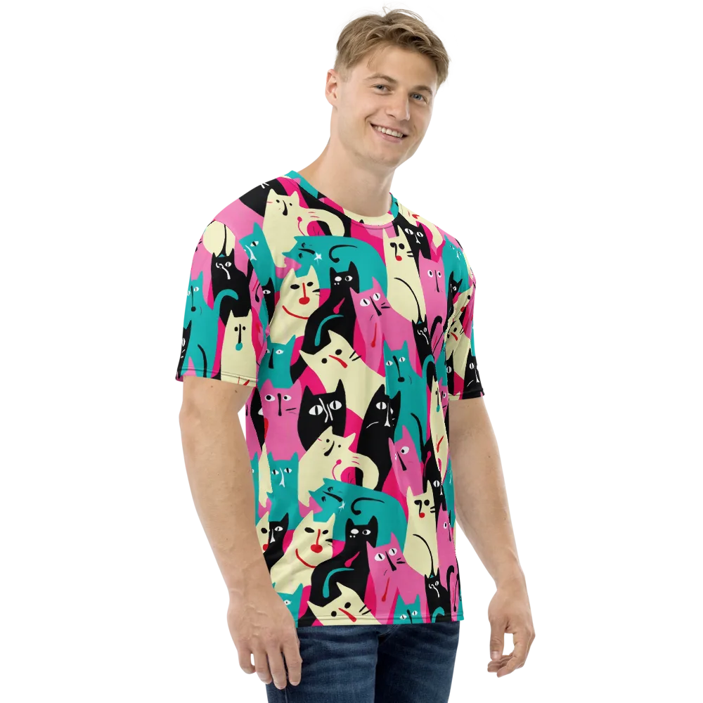 Electric Alley Cats on Men's Crew Neck T-Shirt — Right
