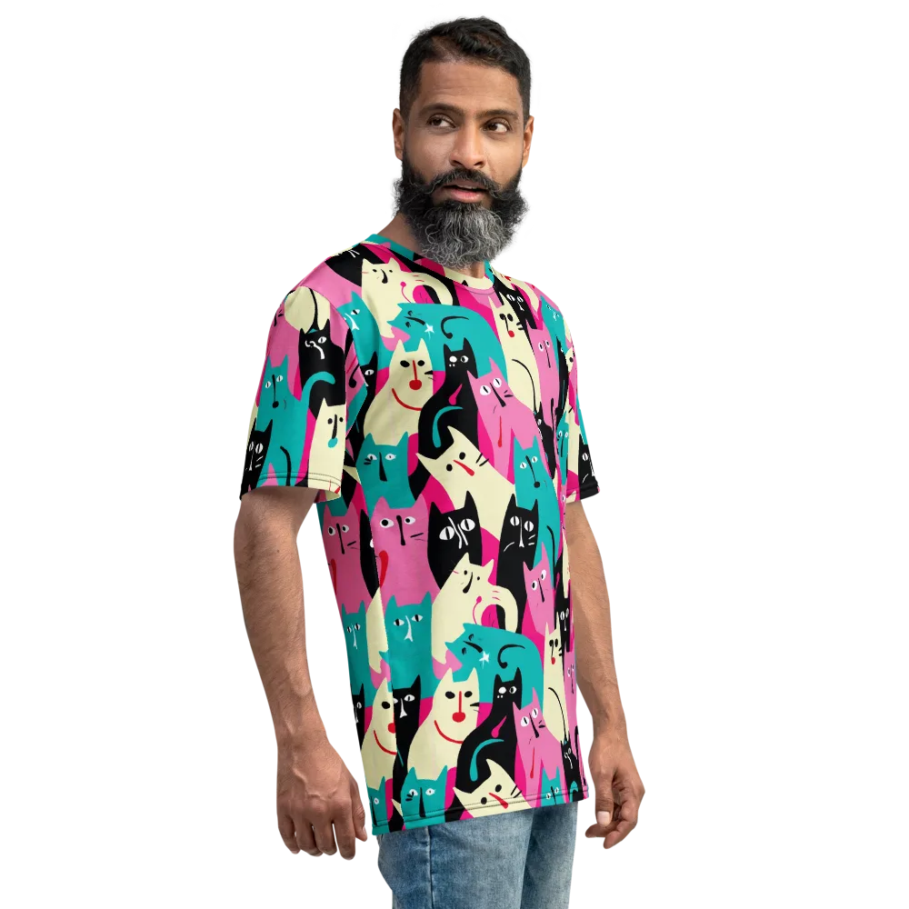Electric Alley Cats on Men's Crew Neck T-Shirt — Right