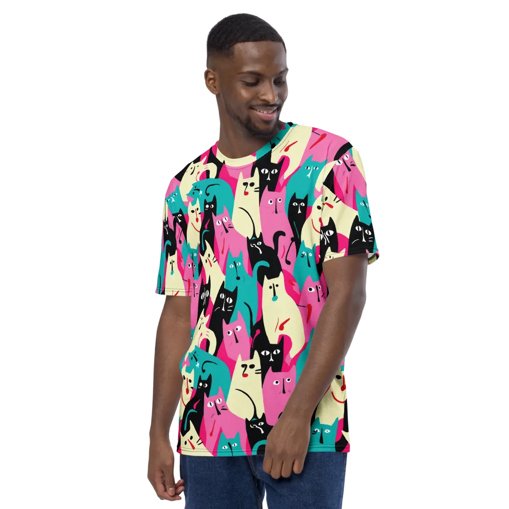 Electric Alley Cats on Men's Crew Neck T-Shirt — Left