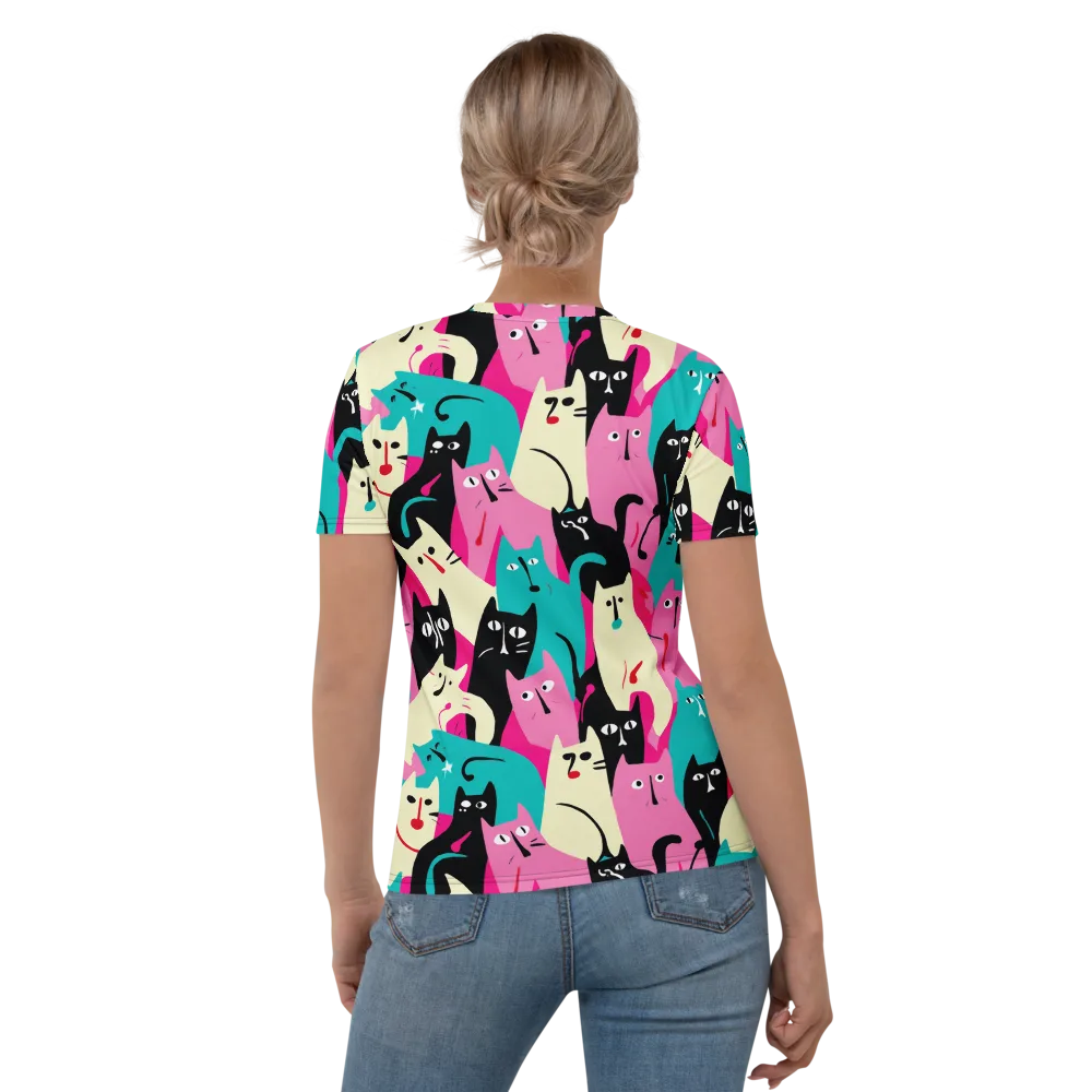 Electric Alley Cats on Women's Crew Neck T-Shirt — Back