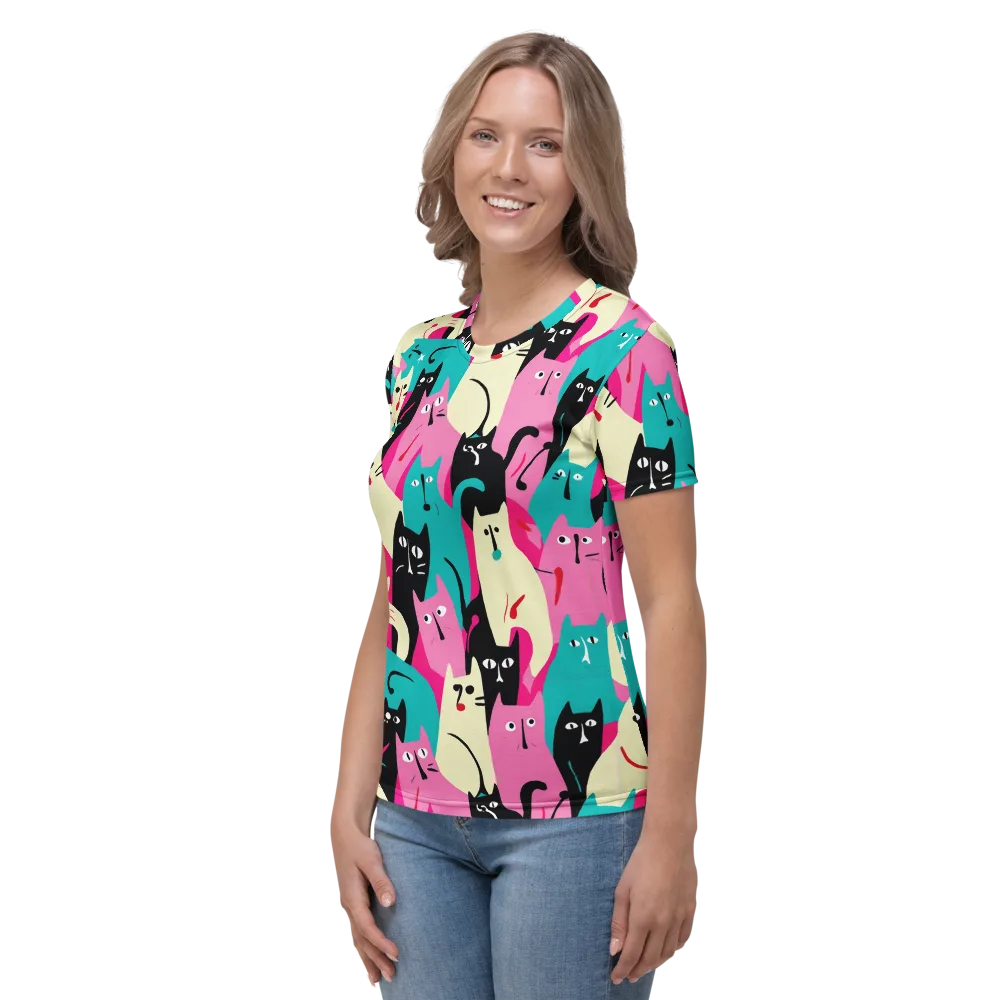 Electric Alley Cats on Women's Crew Neck T-Shirt — Left