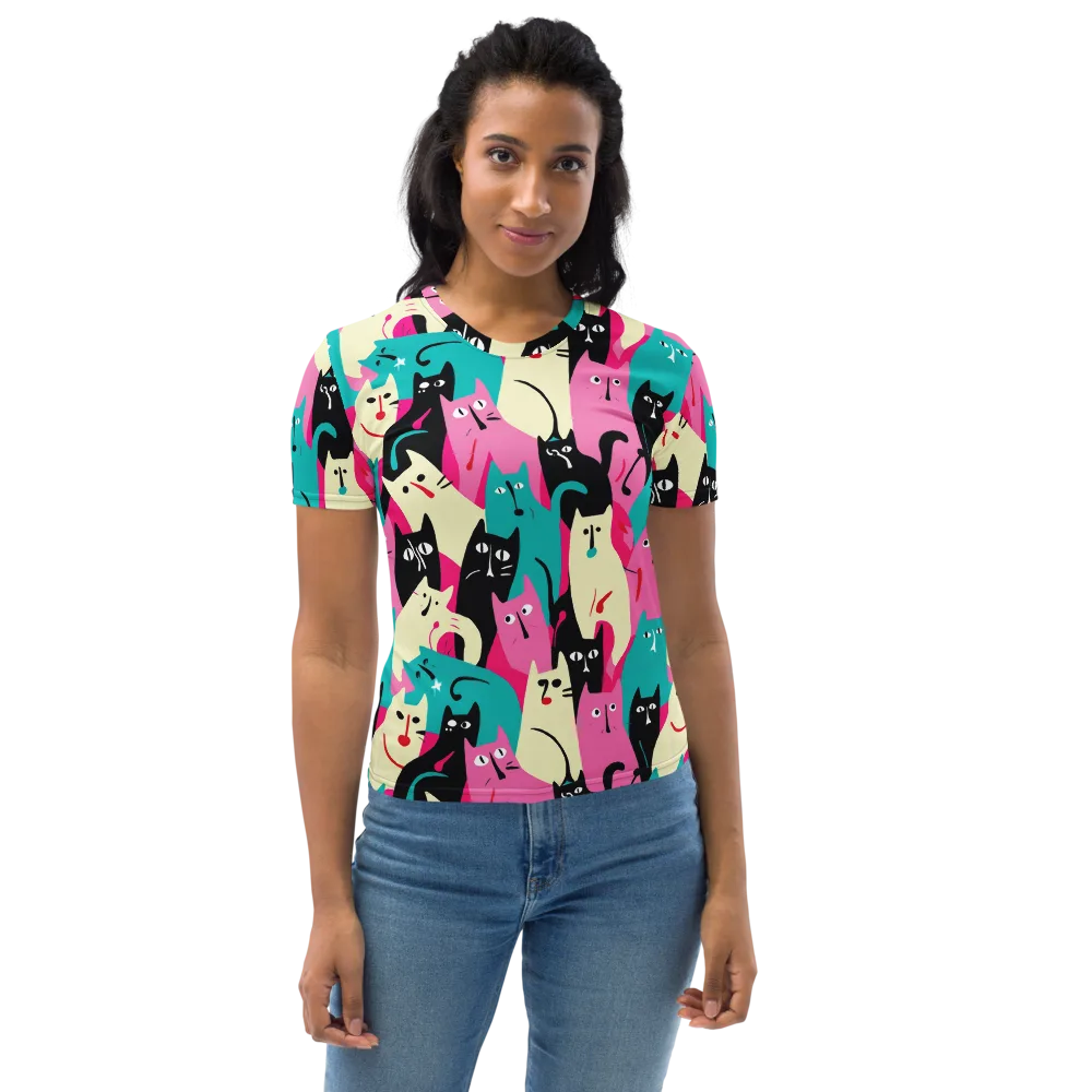 Electric Alley Cats on Women's Crew Neck T-Shirt — Front