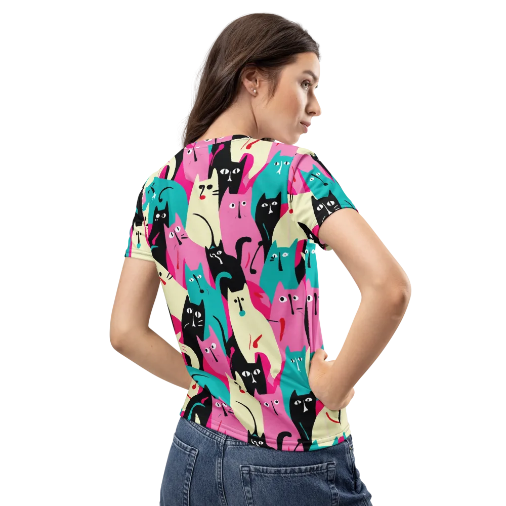 Electric Alley Cats on Women's Crew Neck T-Shirt — Back