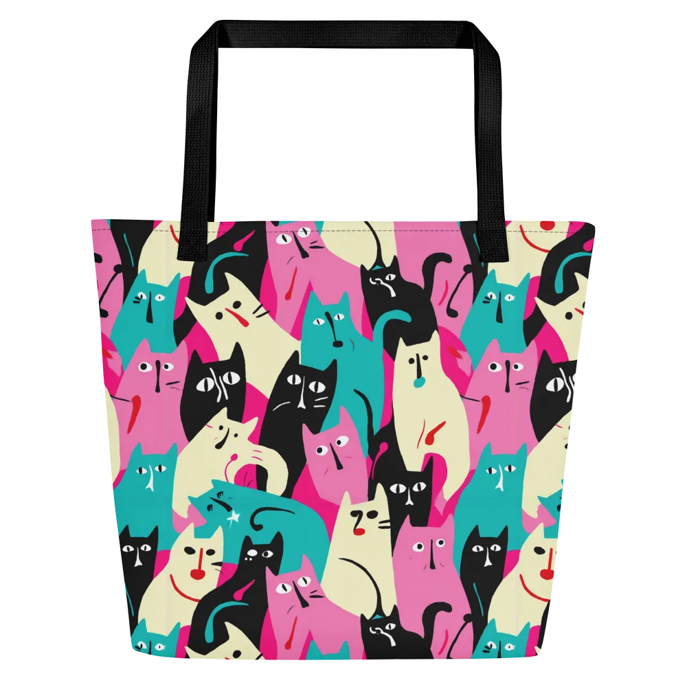 Electric Alley Cats on Large Tote Bag W/ Pocket — Front