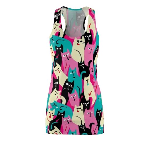 Electric Alley Cats on a Racerback Dress