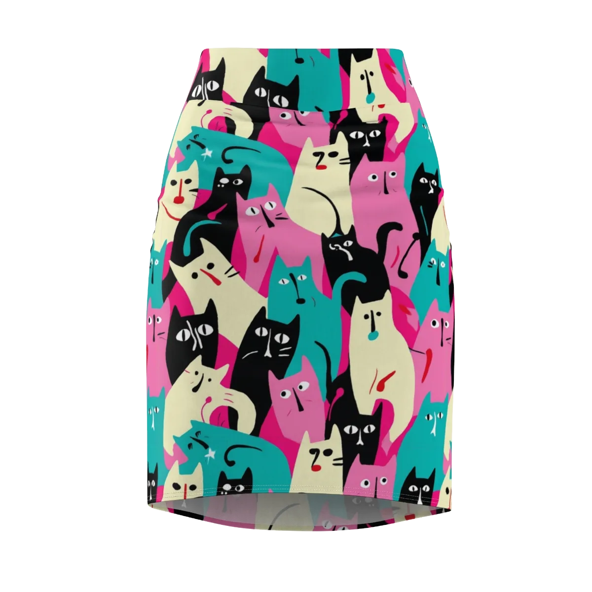 Electric Alley Cats on Pencil Skirt — Front