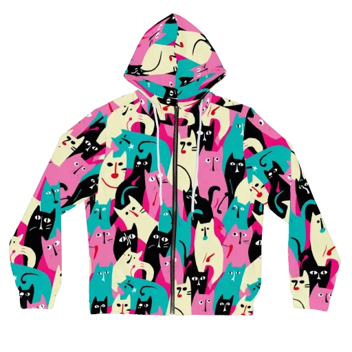 Electric Alley Cats on a Women's Full-Zip Hoodie
