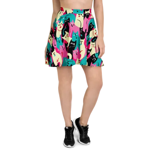 Electric Alley Cats on a Skater Skirt
