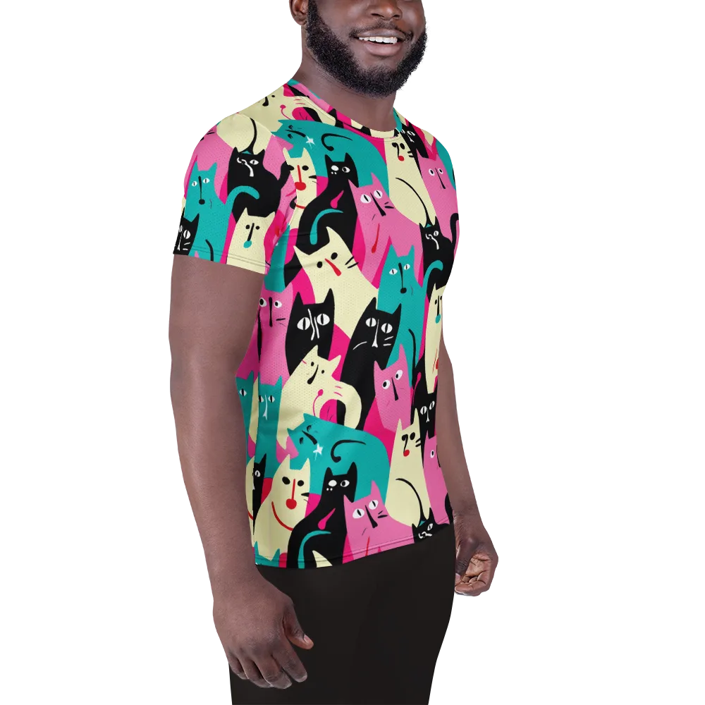 Electric Alley Cats on Men's Athletic T-Shirt — Right