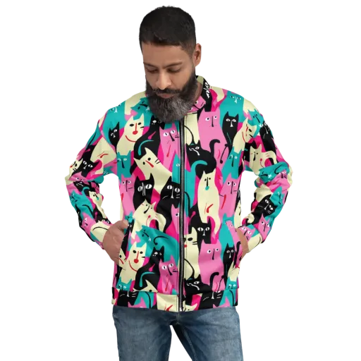 Electric Alley Cats on a Bomber Jacket