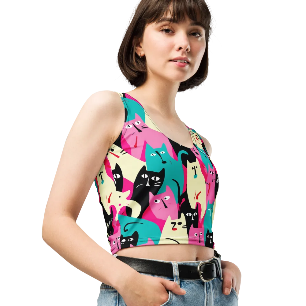 Electric Alley Cats on Crop Top — Right Front