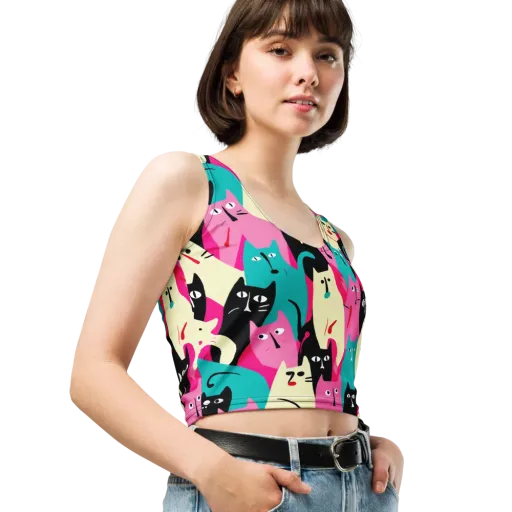 Electric Alley Cats on a Crop Top