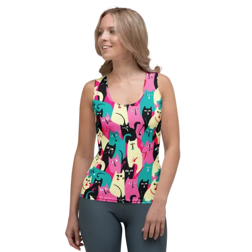 Electric Alley Cats on a Women's Tank Top