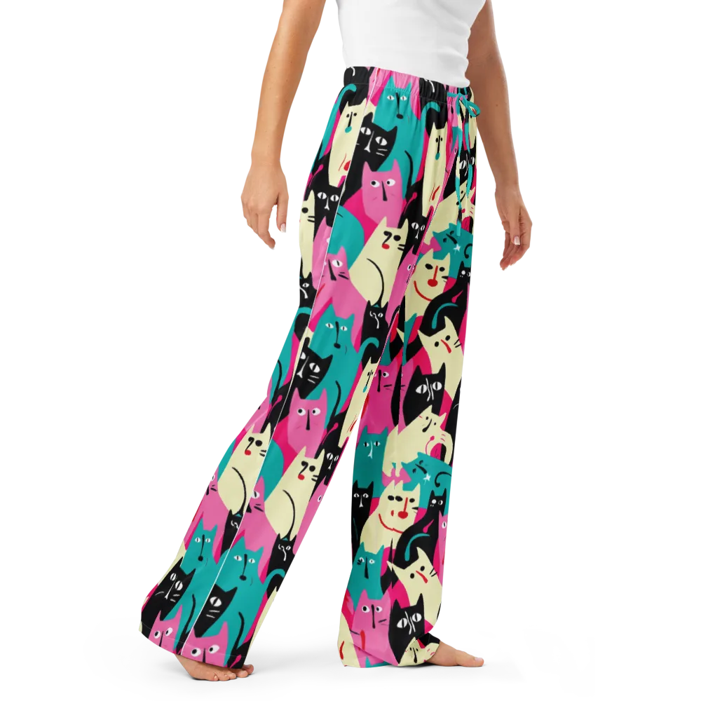 Electric Alley Cats on Women's Pajama Pants — Right Front