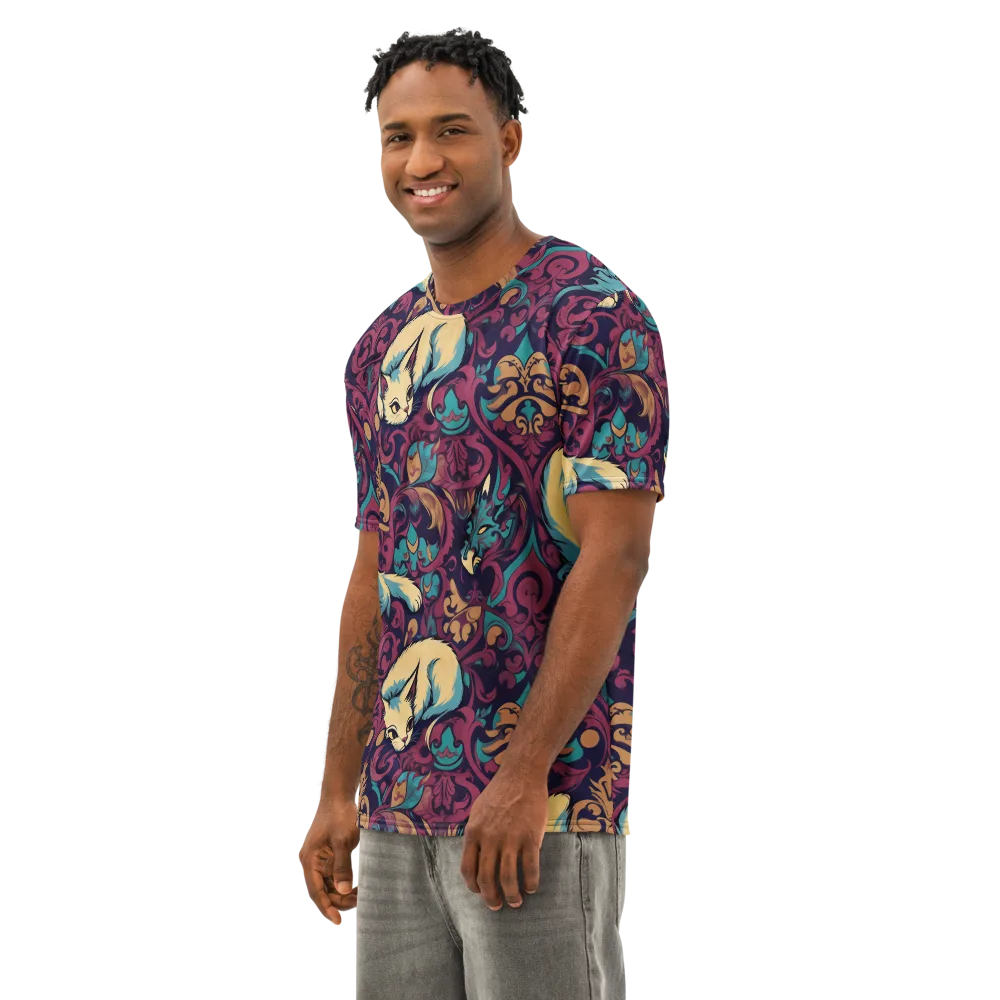 Velvet Familiar on Men's Cotton Crew Neck T-Shirt — Left Front