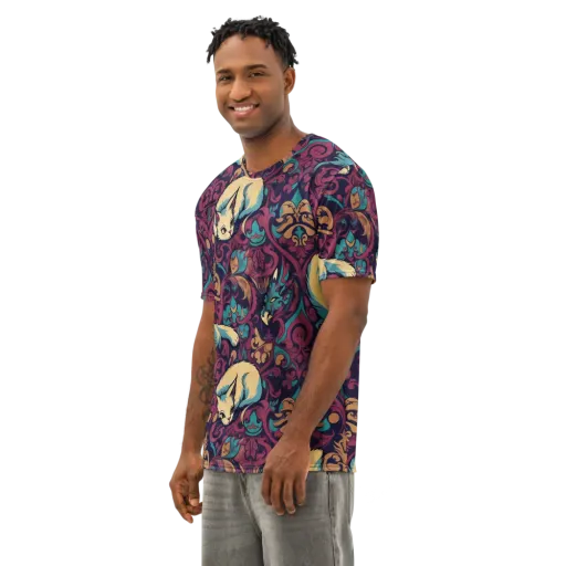 Velvet Familiar on a Men's Cotton Crew Neck T-Shirt