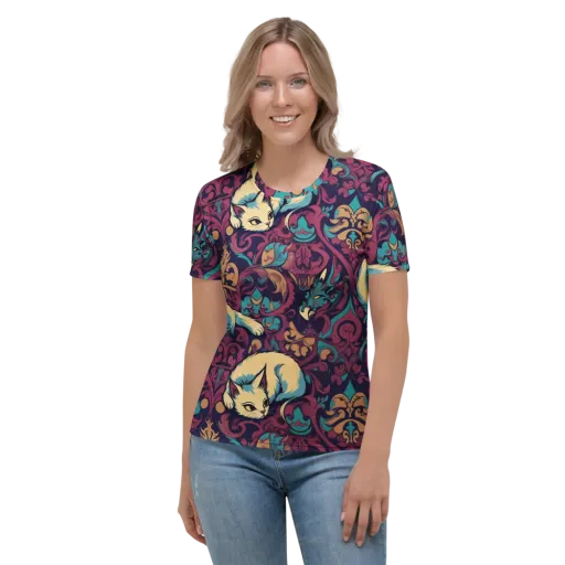 Velvet Familiar on a Women's Crew Neck T-Shirt