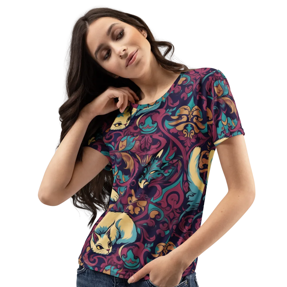 Velvet Familiar on Women's Crew Neck T-Shirt — Left Front
