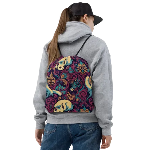 Velvet Familiar on a Drawstring Bag