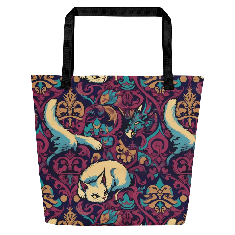 Velvet Familiar on Large Tote Bag W/ Pocket — Front
