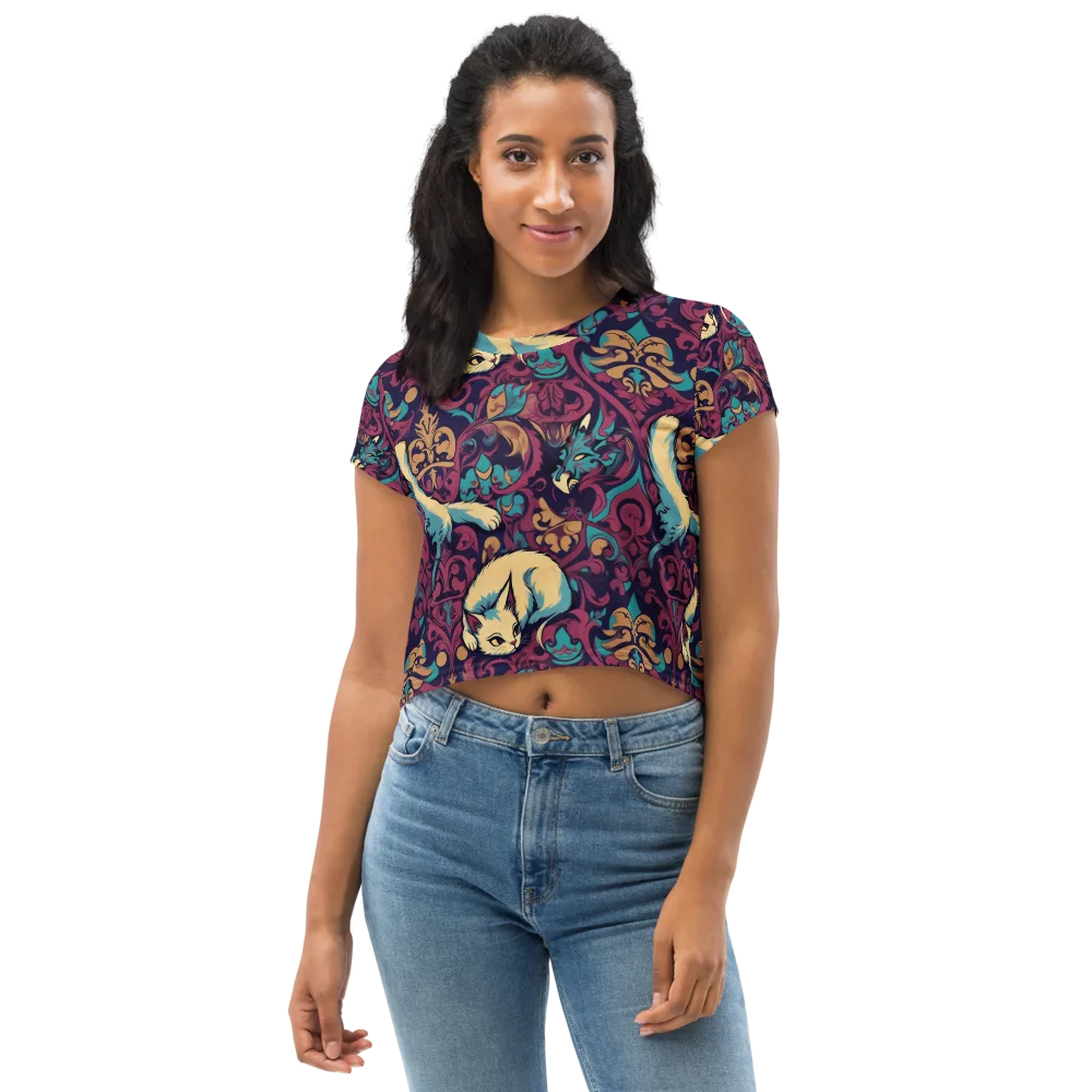 Velvet Familiar on Crop Tee — Front