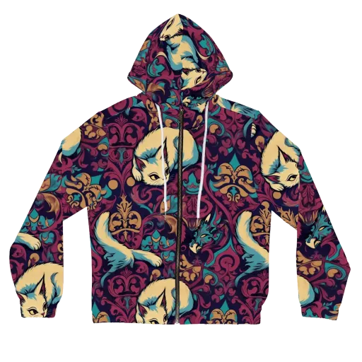 Velvet Familiar on a Women's Full-Zip Hoodie
