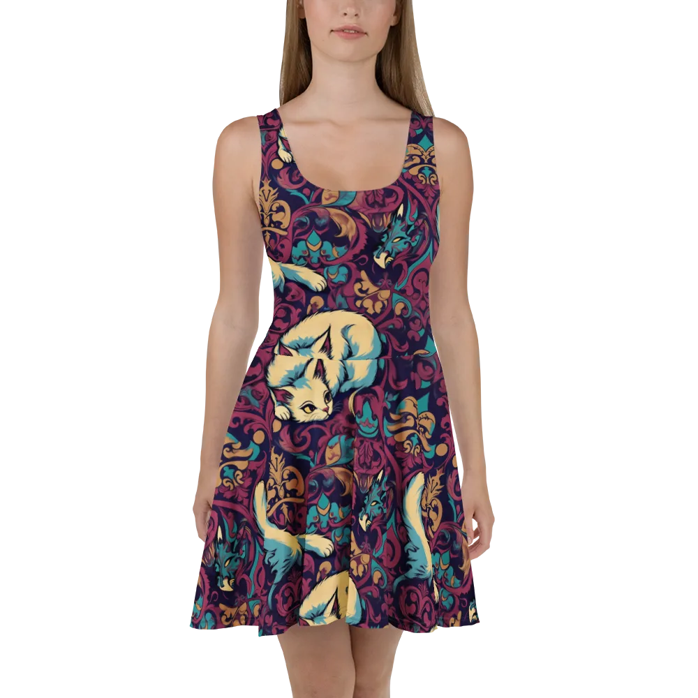 Velvet Familiar on Skater Dress — Front