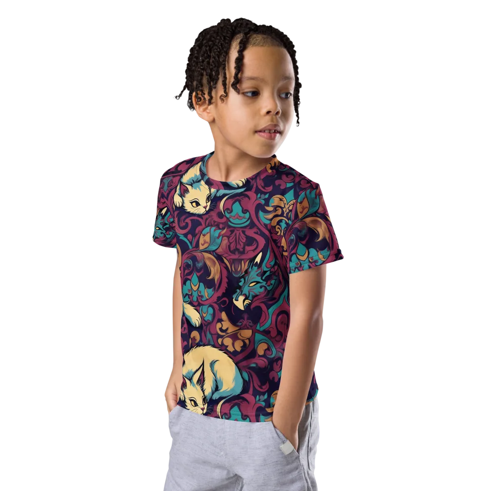 Velvet Familiar on Kids Crew Neck T-Shirt — Left Front