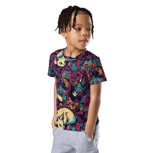 Velvet Familiar on a Kids Crew Neck T-Shirt