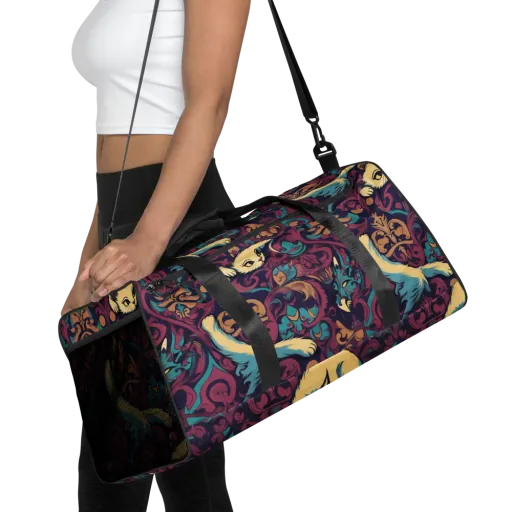 Velvet Familiar on a Duffle Bag