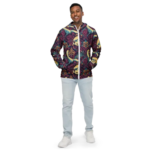 Velvet Familiar on a Men's Windbreaker