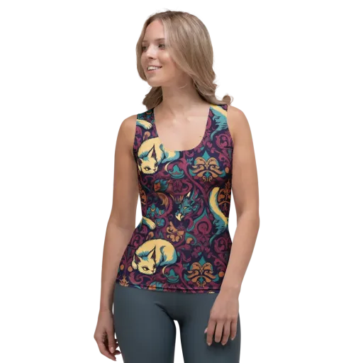 Velvet Familiar on a Women's Tank Top