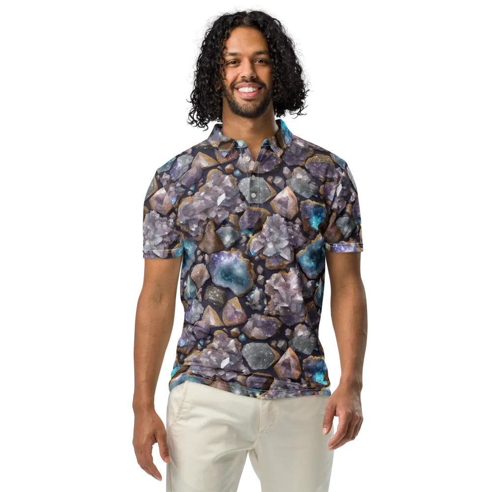 Amethyst Atlas on Men's Slim Fit Polo Shirt — Front