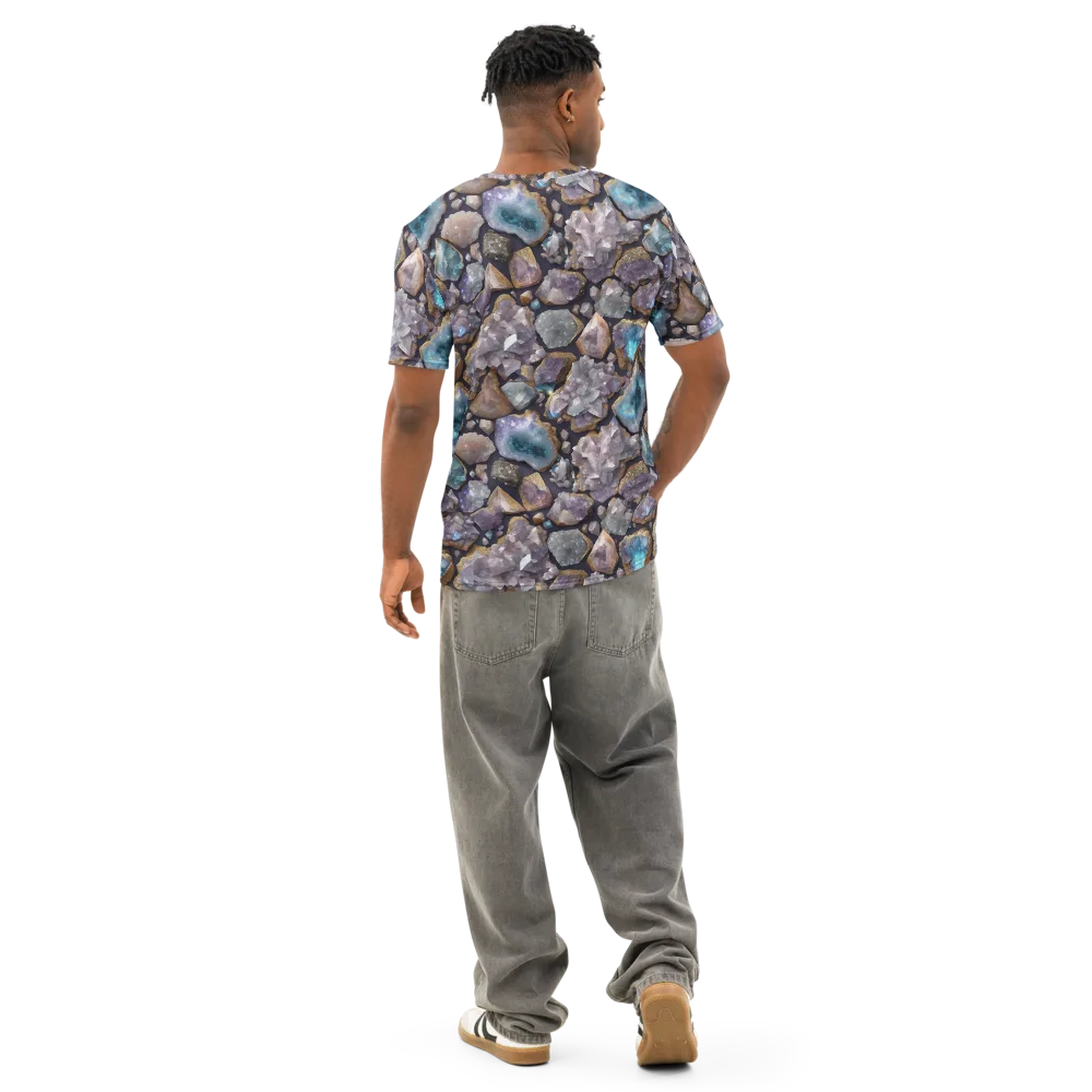 Amethyst Atlas on Men's Cotton Crew Neck T-Shirt — Back