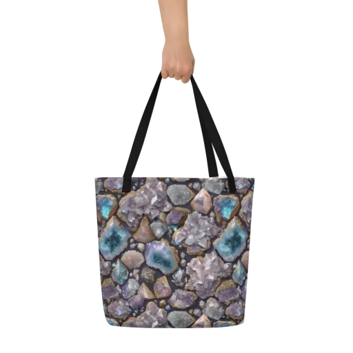 Amethyst Atlas on a Large Tote Bag W/ Pocket