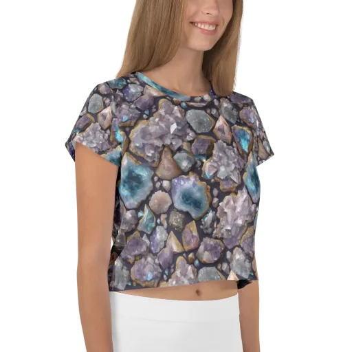 Amethyst Atlas on a Crop Tee