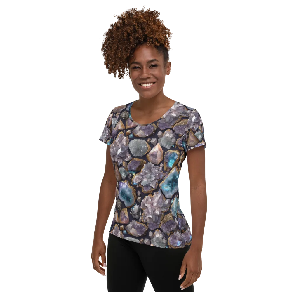 Amethyst Atlas on Women's Athletic T-Shirt — Left