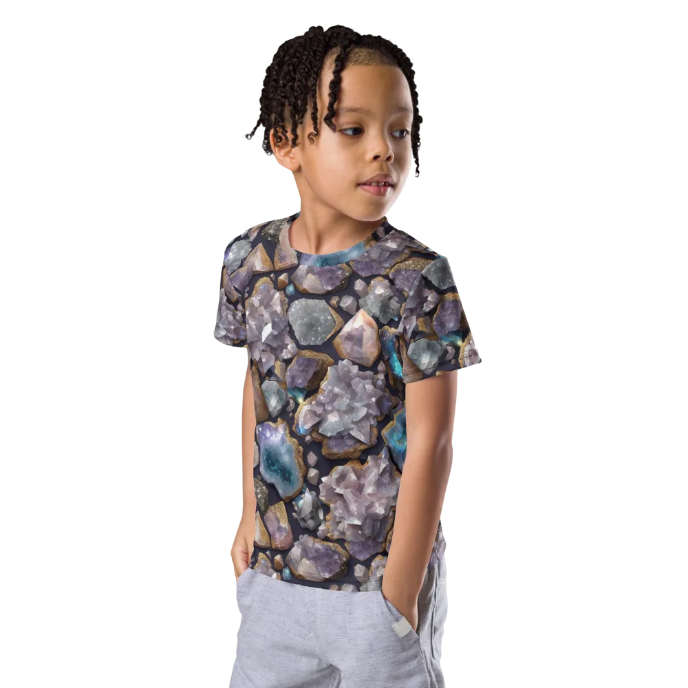 Amethyst Atlas on Kids Crew Neck T-Shirt — Left Front