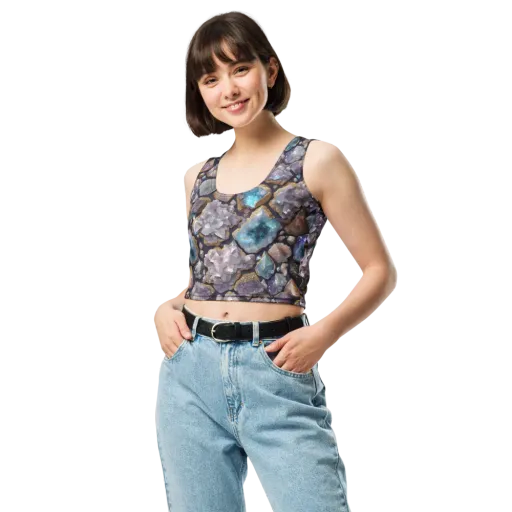 Amethyst Atlas on a Crop Top