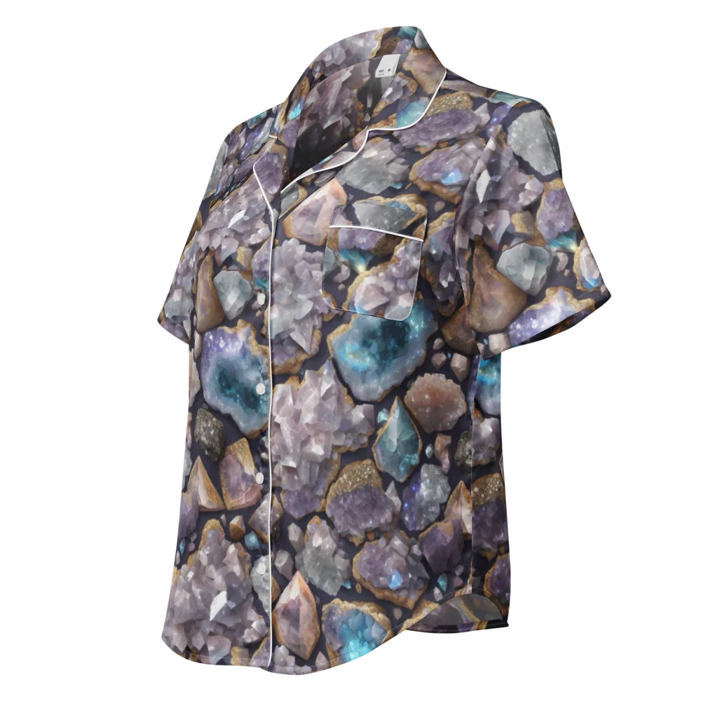Amethyst Atlas on Women's Short Sleeve Pajama Top — Left Front