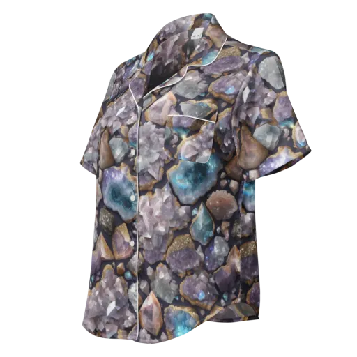 Amethyst Atlas on a Women's Short Sleeve Pajama Top