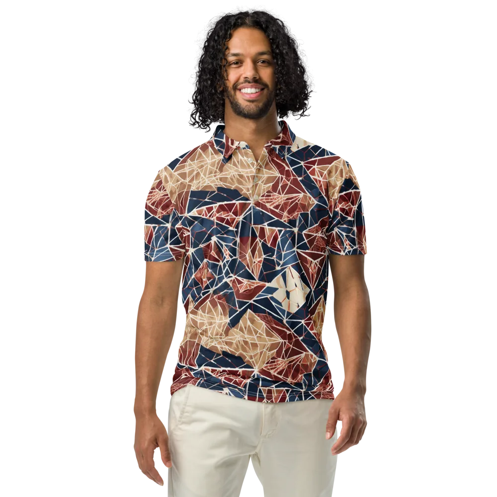Fractured Riviera on Men's Slim Fit Polo Shirt — Front
