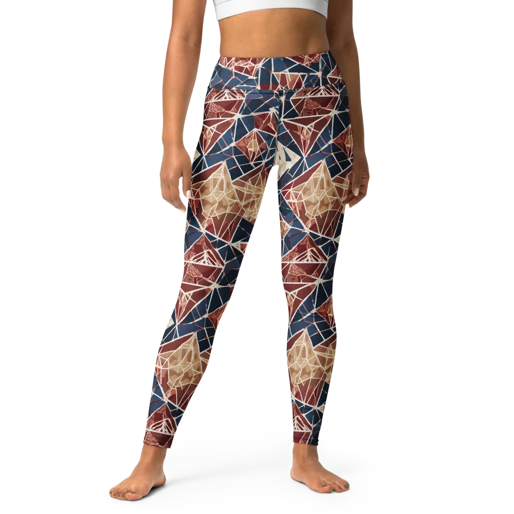 Fractured Riviera on Yoga Leggings — Front