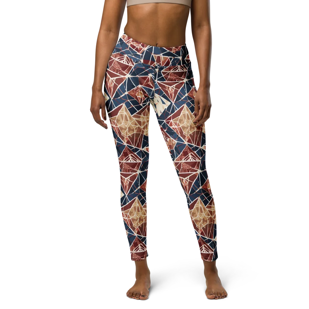 Fractured Riviera on Yoga Leggings — Front