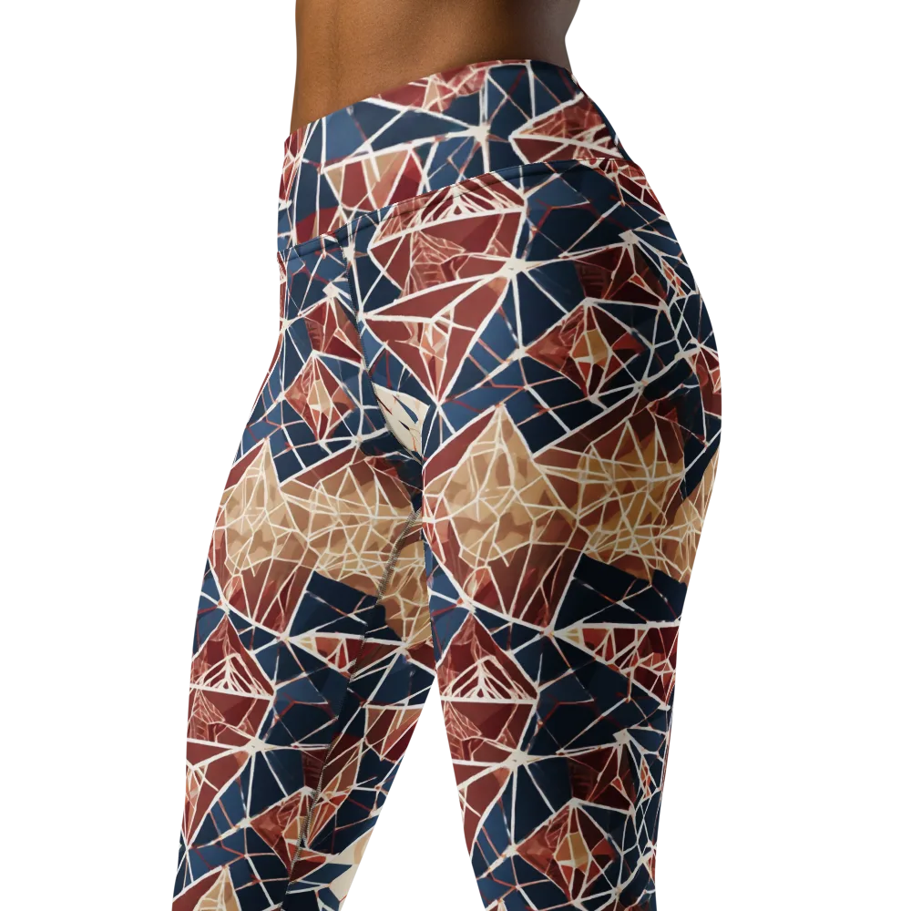 Fractured Riviera on Yoga Leggings — Left Front
