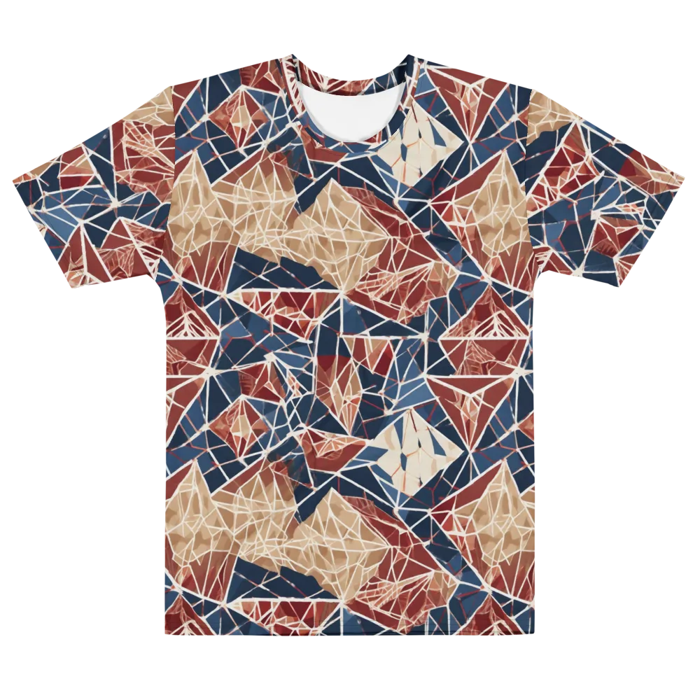 Fractured Riviera on Men's Cotton Crew Neck T-Shirt — Front