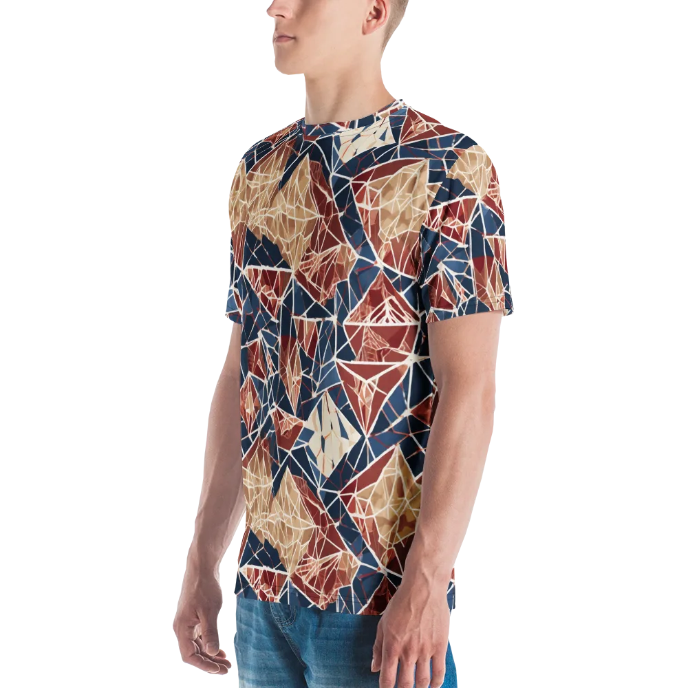 Fractured Riviera on Men's Crew Neck T-Shirt — Left