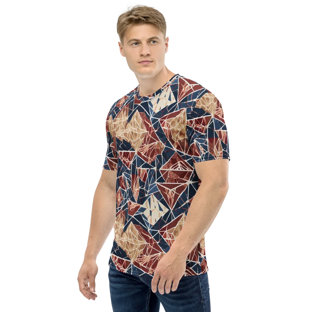 Fractured Riviera on Men's Crew Neck T-Shirt — Left